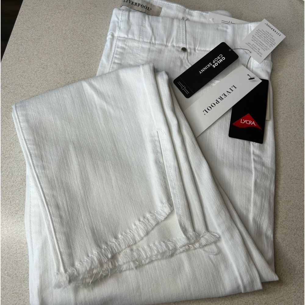 Liverpool Chloe Crop Skinny Bright White